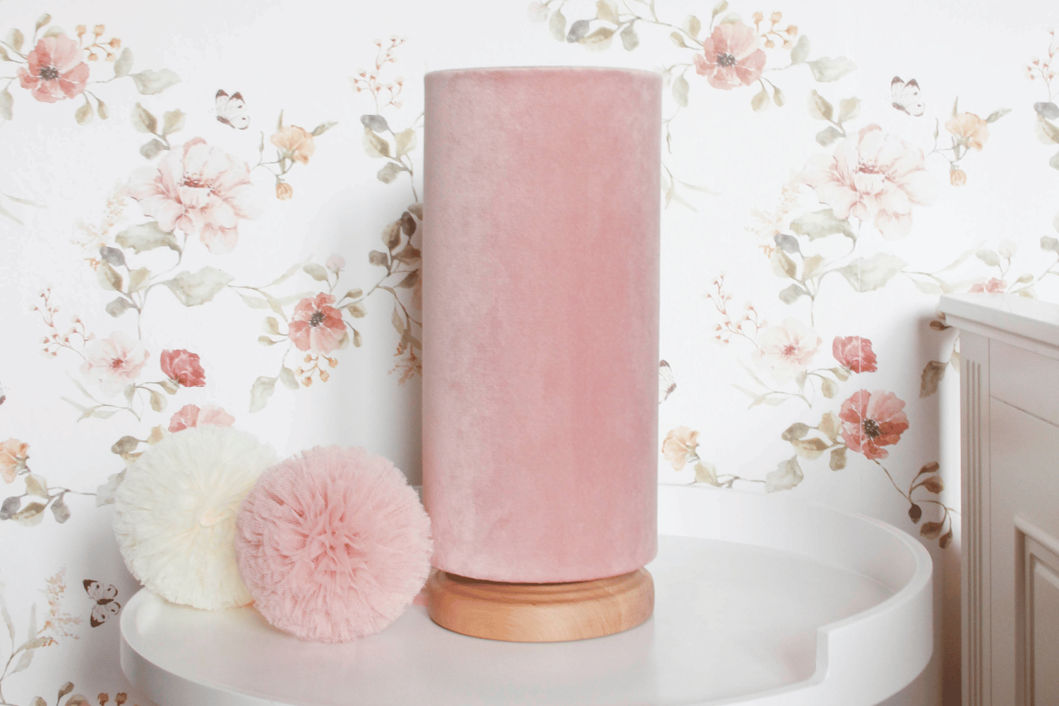 Pink Velvet Small Bedside Lamp