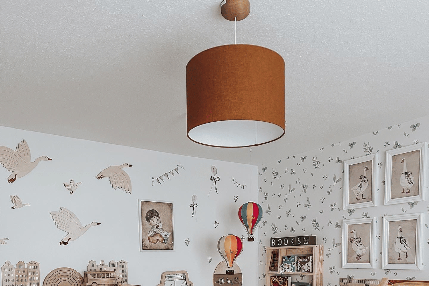 Mustard Linen Ceiling Lamp