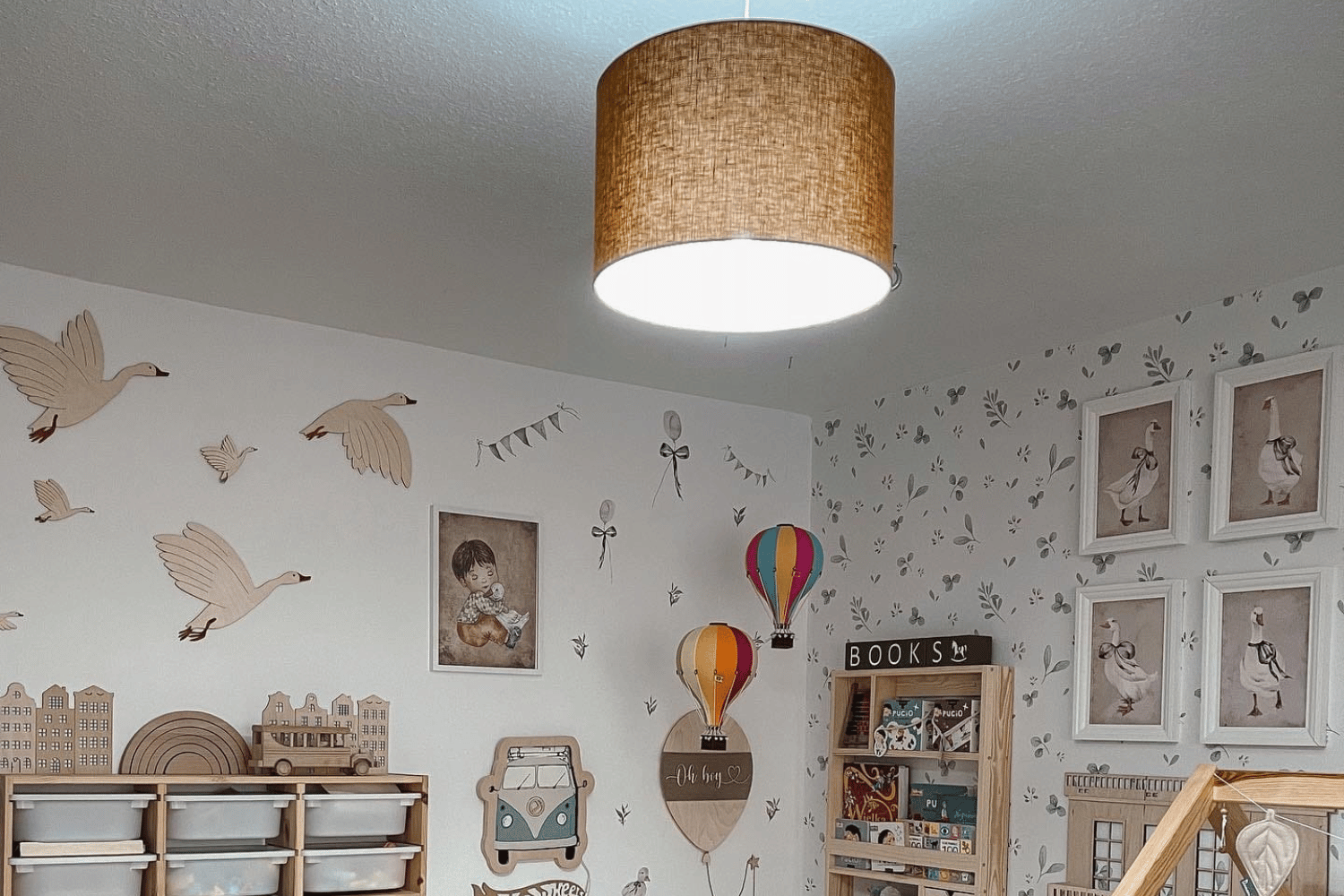 Mustard Linen Ceiling Lamp