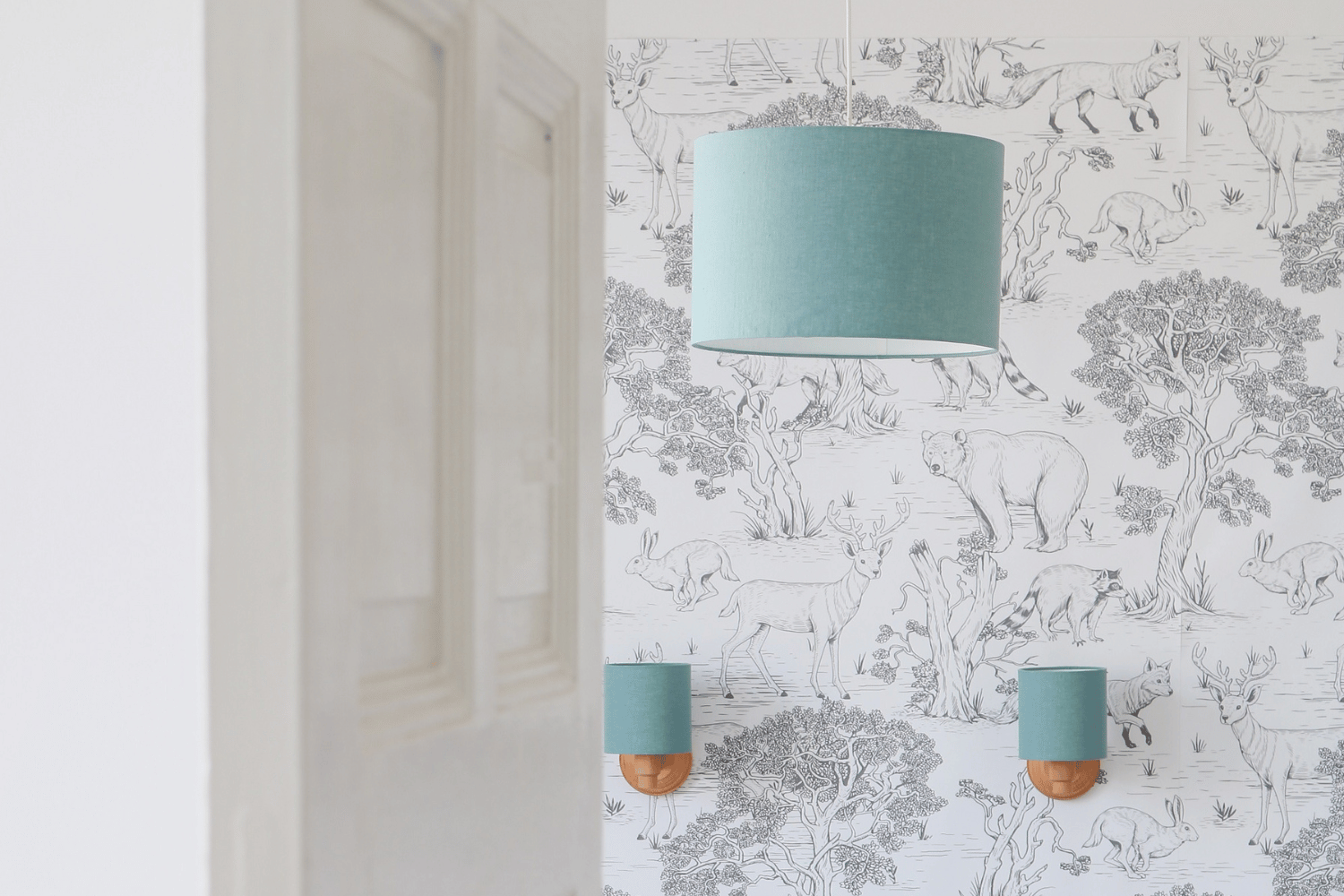 Sea Green Linen Ceiling Lamp Sea Green Linen Ceiling Lamp