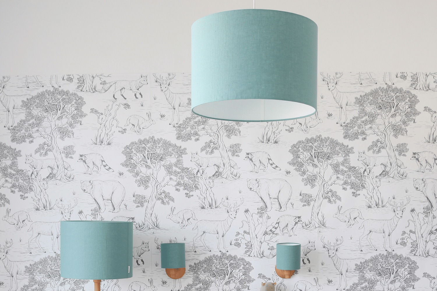Sea Green Linen Ceiling Lamp Sea Green Linen Ceiling Lamp