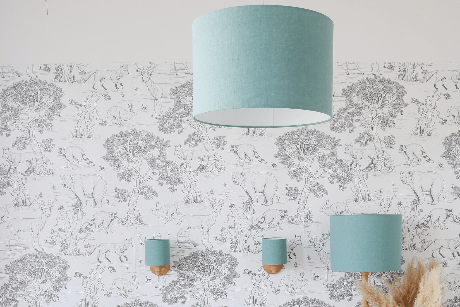 Sea Green Linen Ceiling Lamp Sea Green Linen Ceiling Lamp