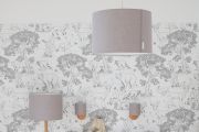 Grey Linen Ceiling Lamp