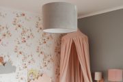 Grey Velvet Ceiling Lamp