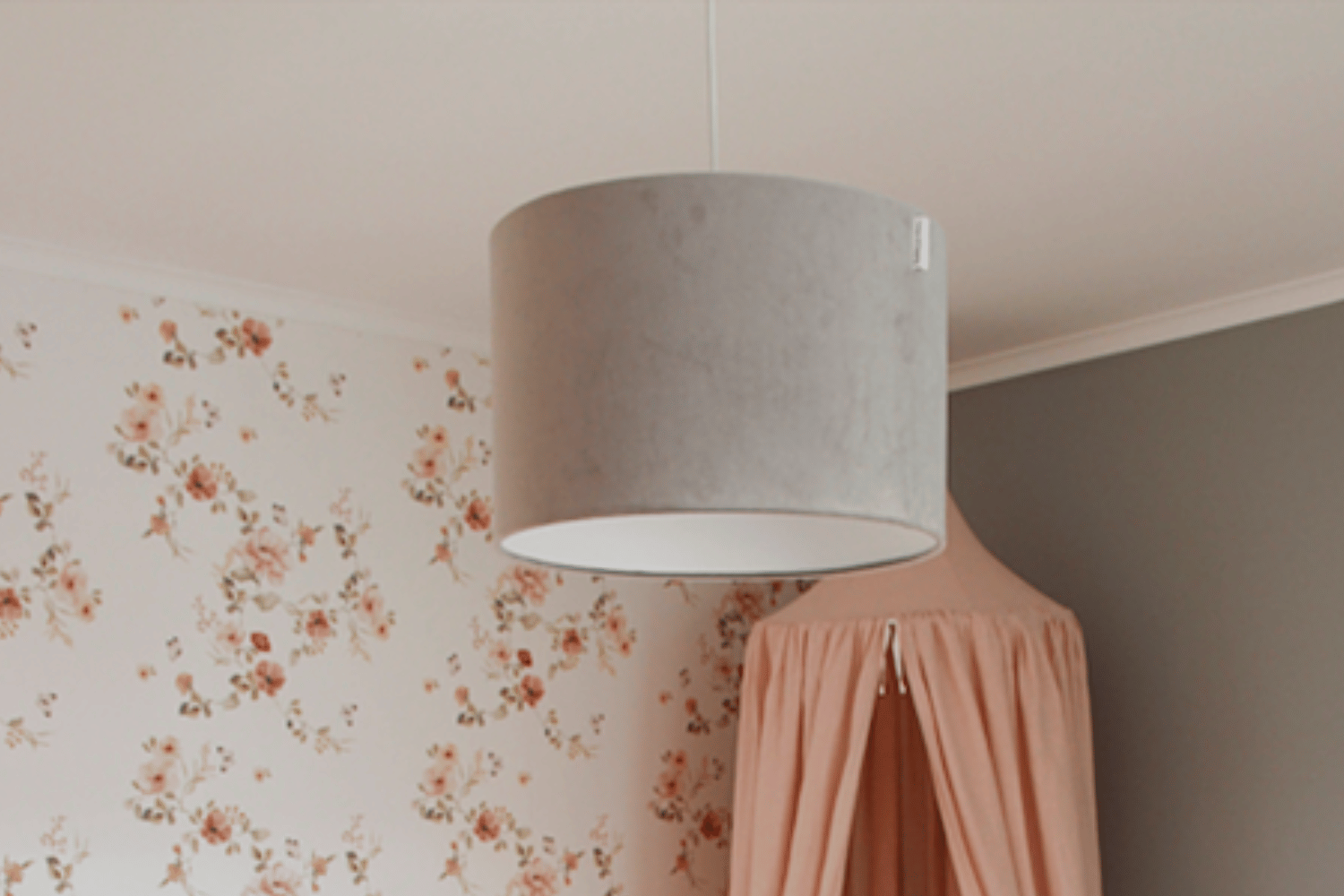 Grey Velvet Ceiling Lamp