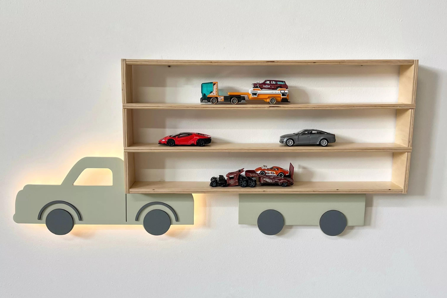 Olive Pickup Truck Shelf / Wall Lamp