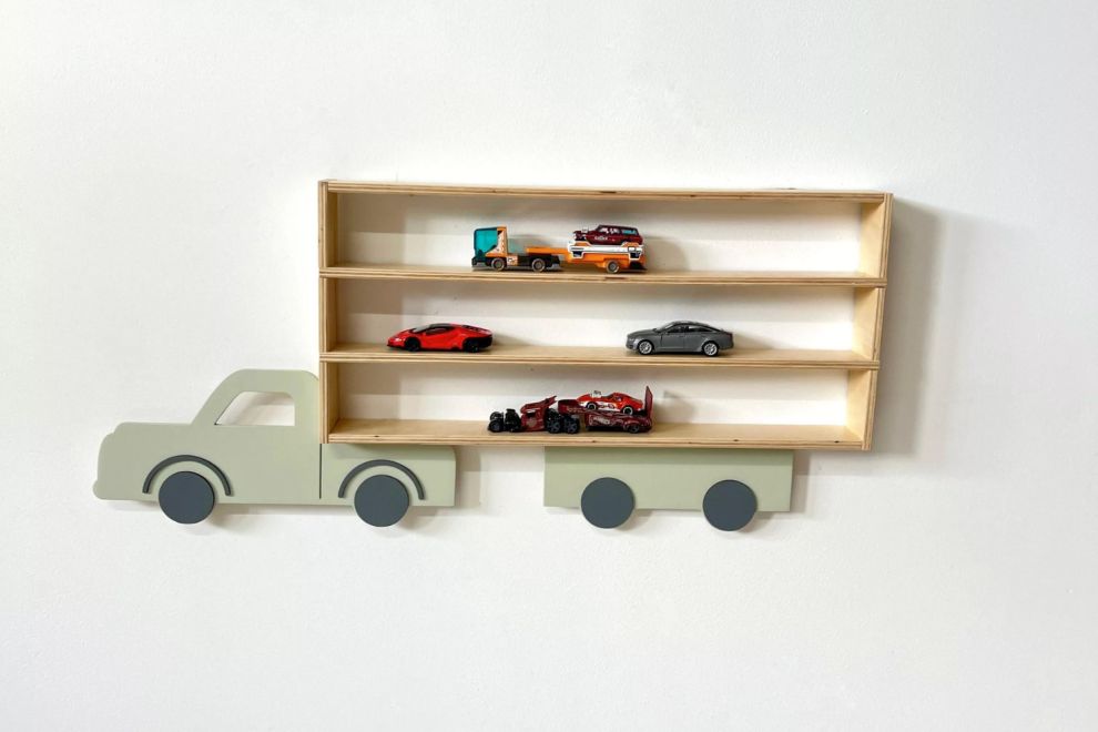 Olive Pickup Truck Shelf / Wall Lamp