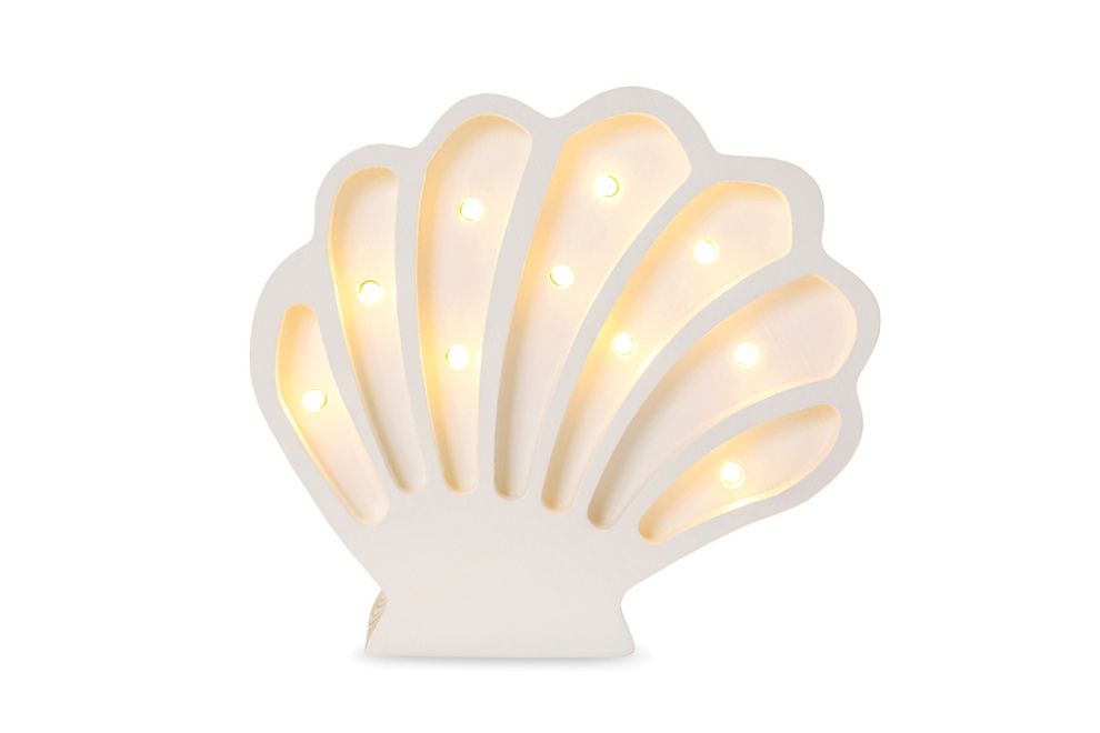 Little Lights Seashell Pearl White Lamp