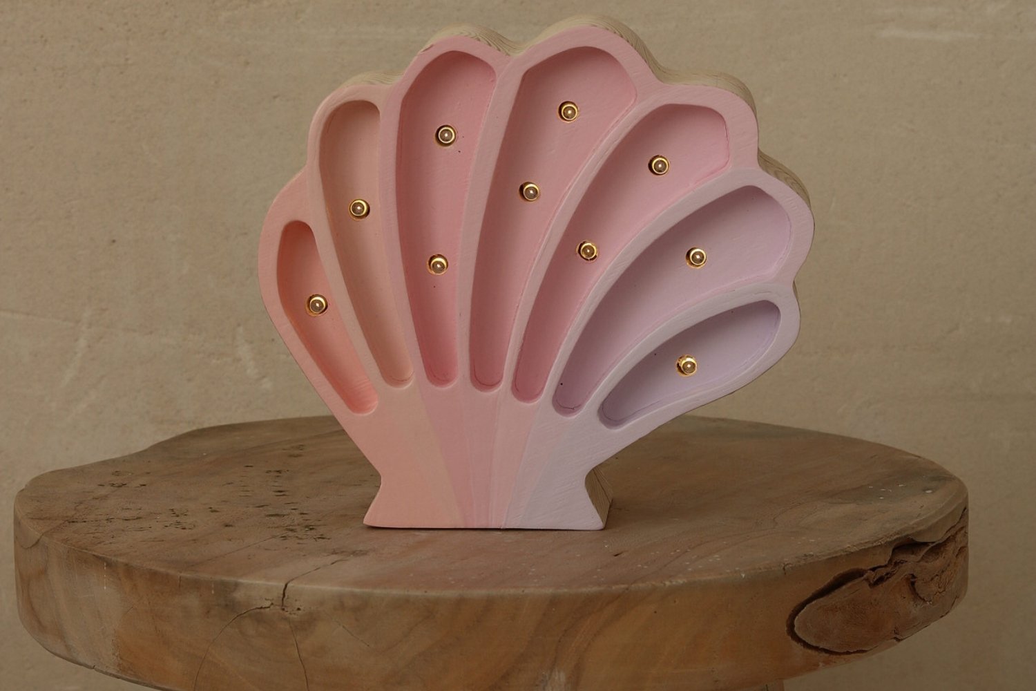 Lampe Coquillage Little Lights Sirène Rose