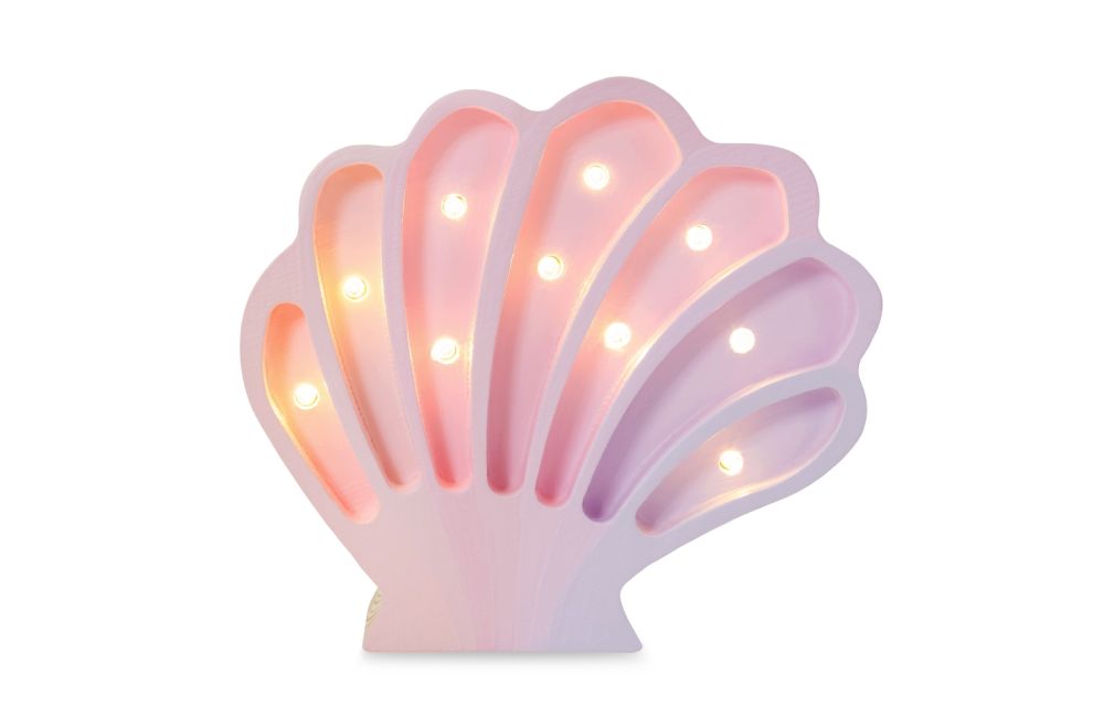 Little Lights Seashell Mermaid Pink Lamp
