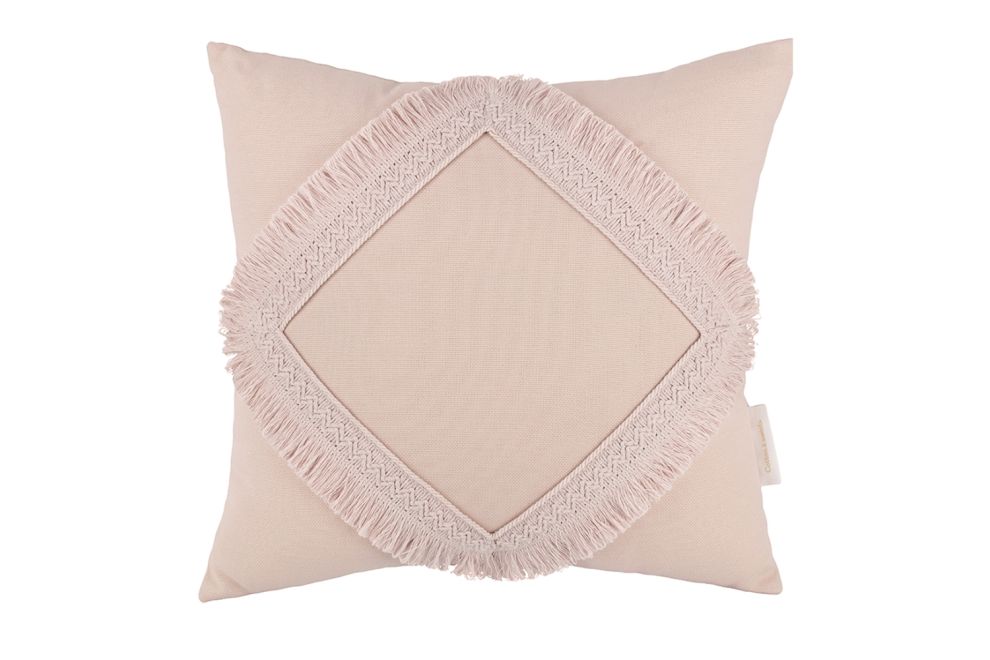 Boho Dusty Pink Cushion with Lace