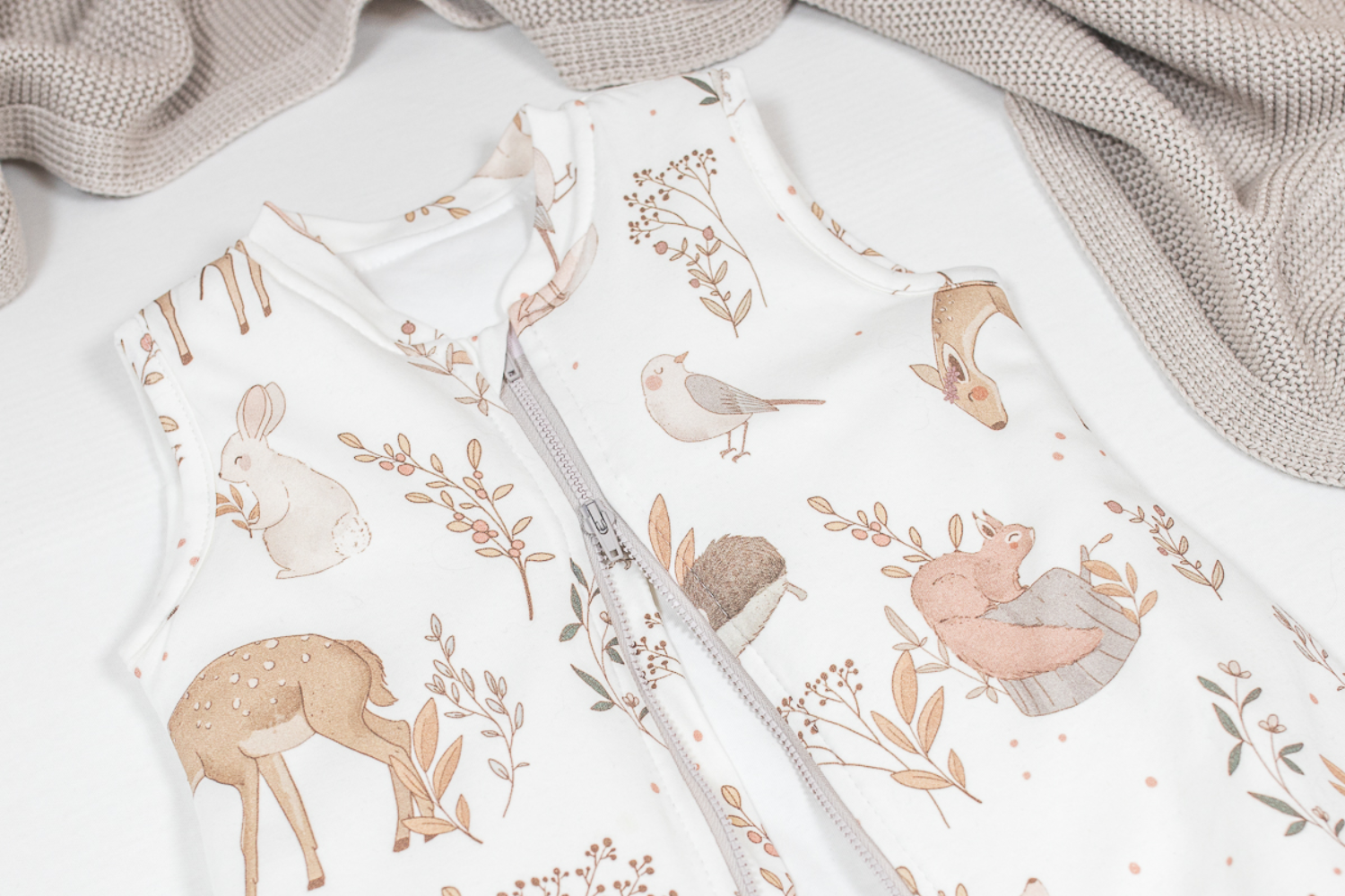 - Gigoteuse Forest Friends - Mi-Saison - Blanc (Mon Lit Cabane) - Image 1