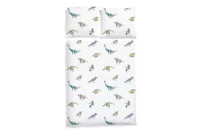 Housse de Couette en Satin de Coton - Dinosaures 140x200
