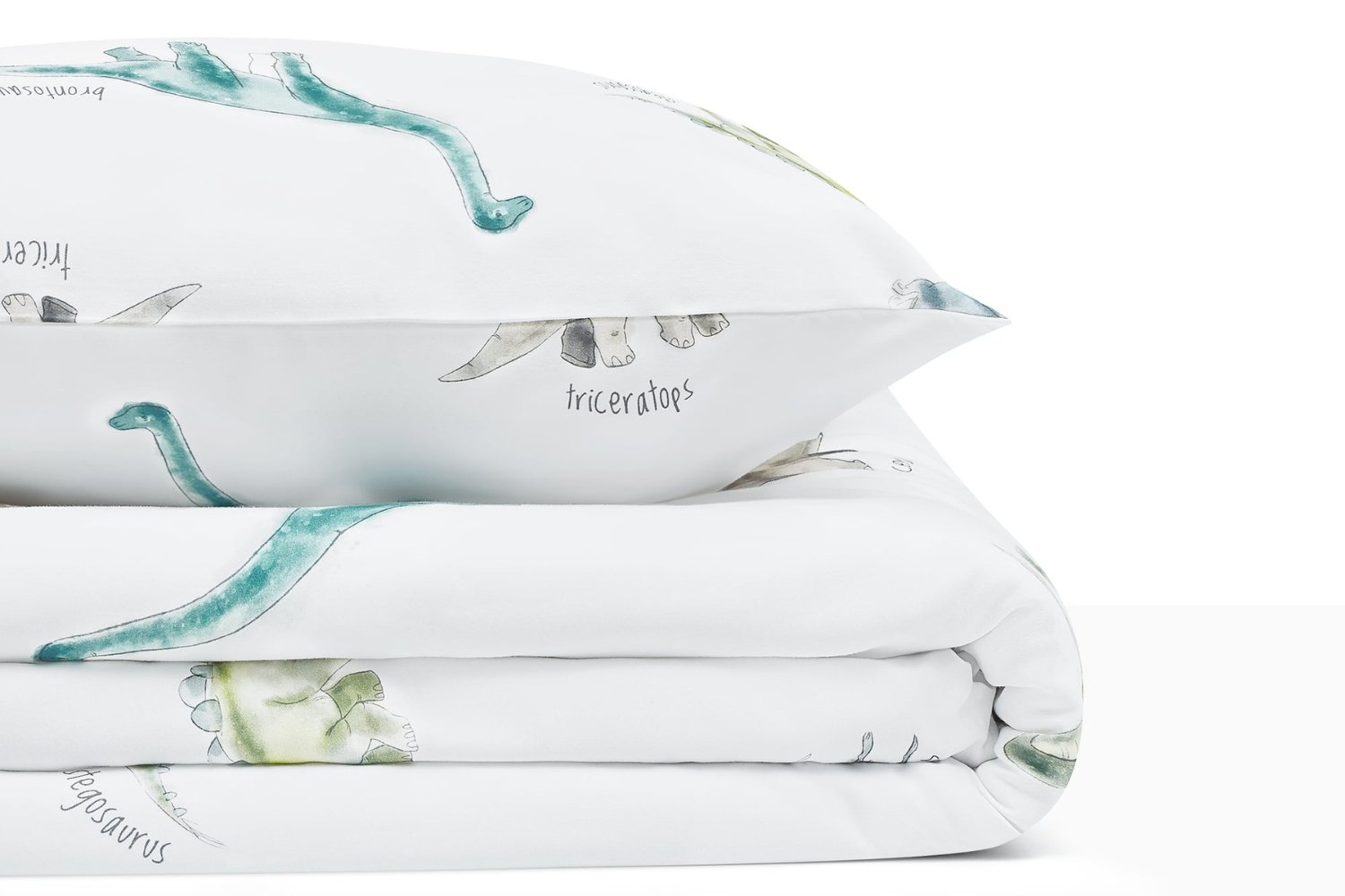 Saldi Estivi - Set letto Dinosauri in raso di cotone 140x200cm