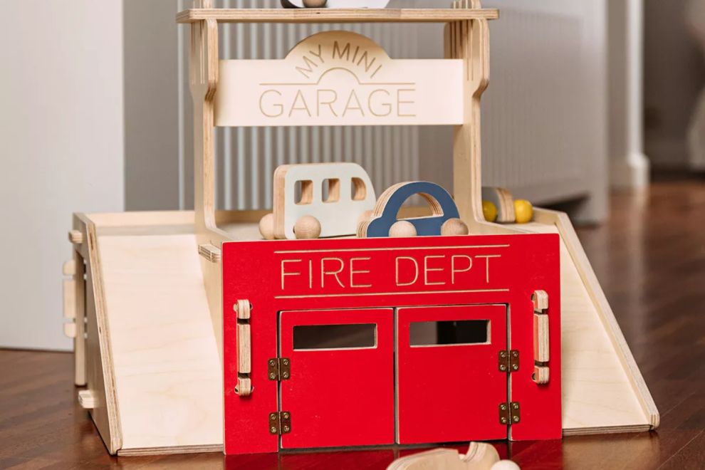 Mini garage in legno - Rosso