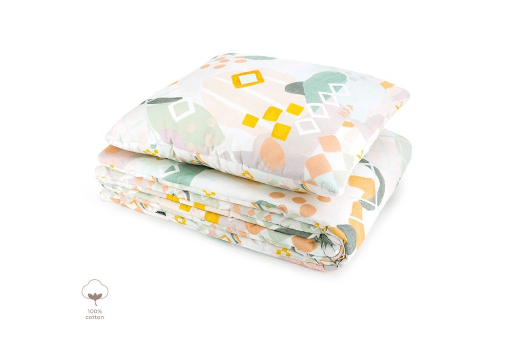 Cotton 120x170 Printed Duvet & Pillow Set - Pastel Gelato