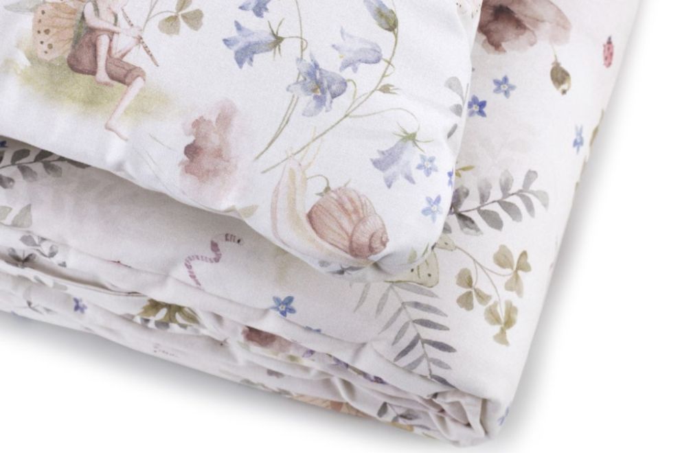 Cotton 120x170 Printed Duvet & Pillow Set - Fairies