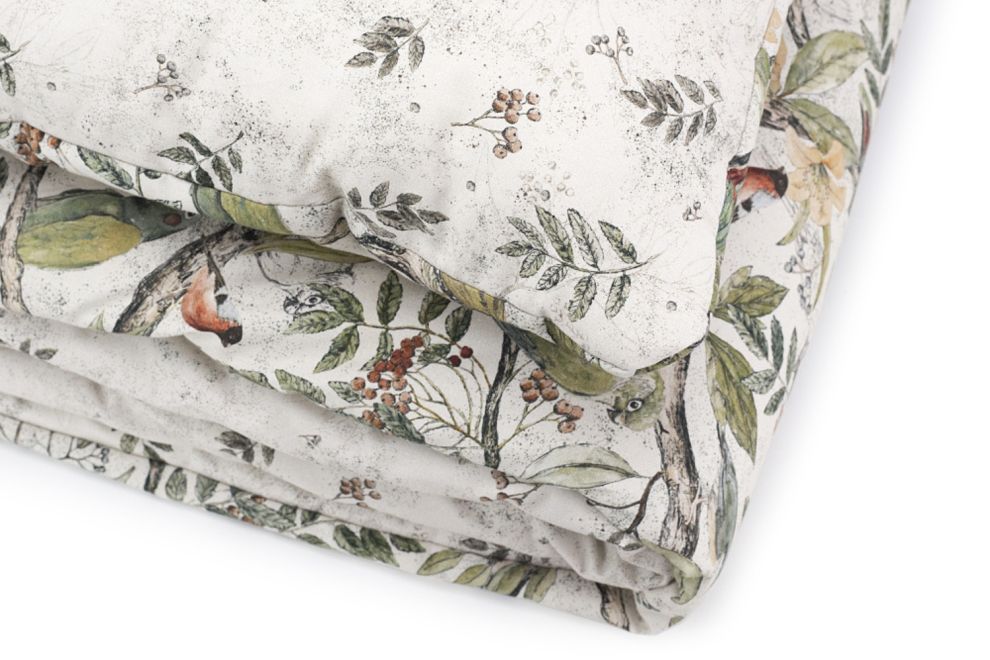 Cotton 120x170 Printed Duvet & Pillow Set - Ornithology