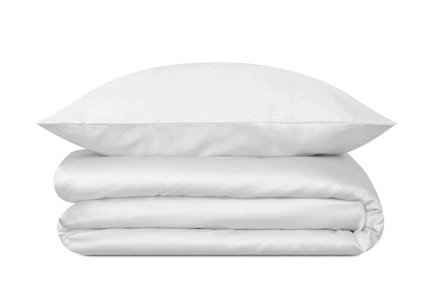 Saldi Estivi - Set letto Bianco Puro in raso di cotone 220x240