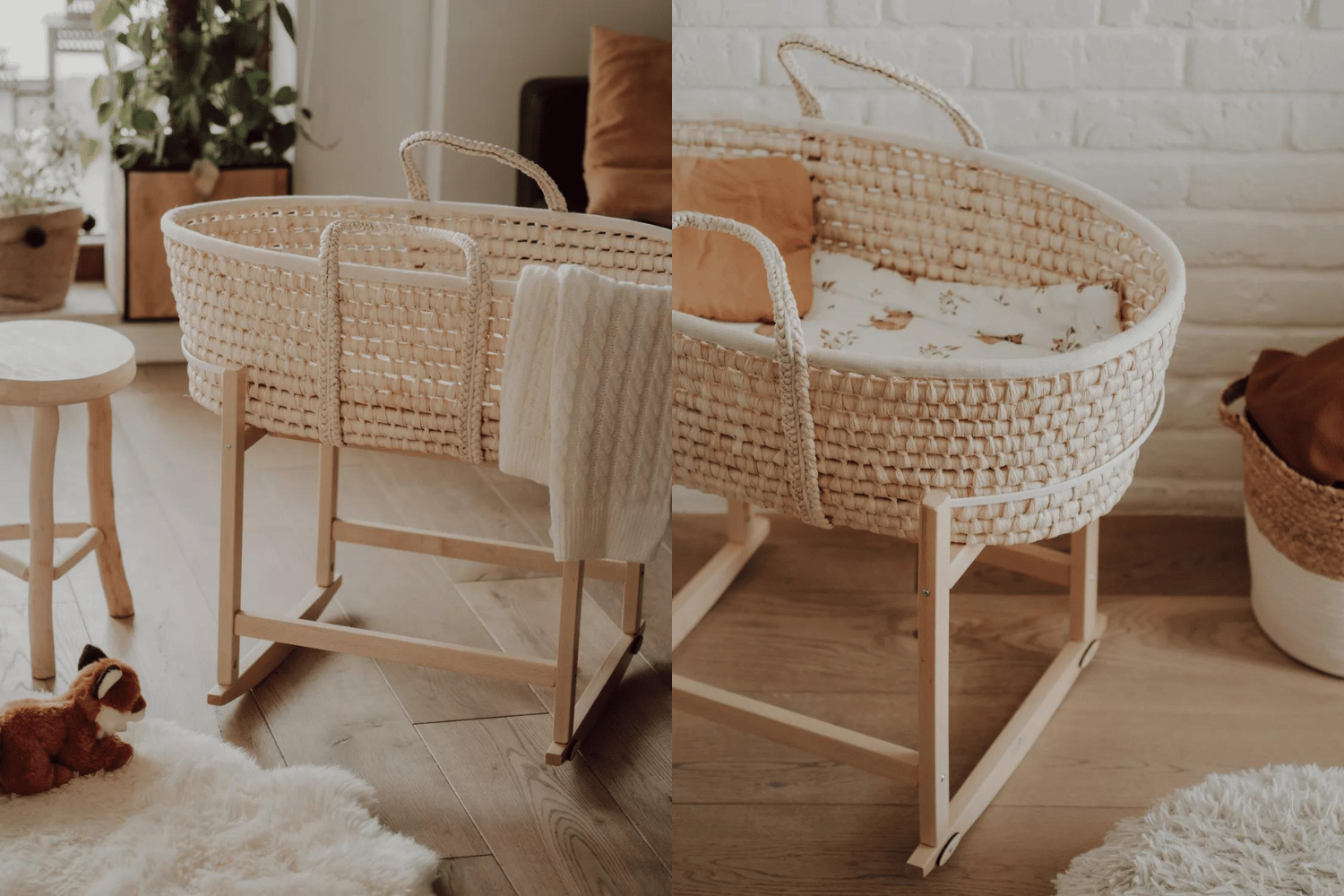 Cuna Naturaleza con Soporte Basculante