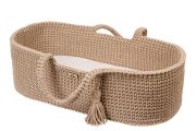 Crochet Moses Basket with Rocking Stand - Mocha