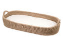 Crochet Changing Basket with Mattress - Mocha