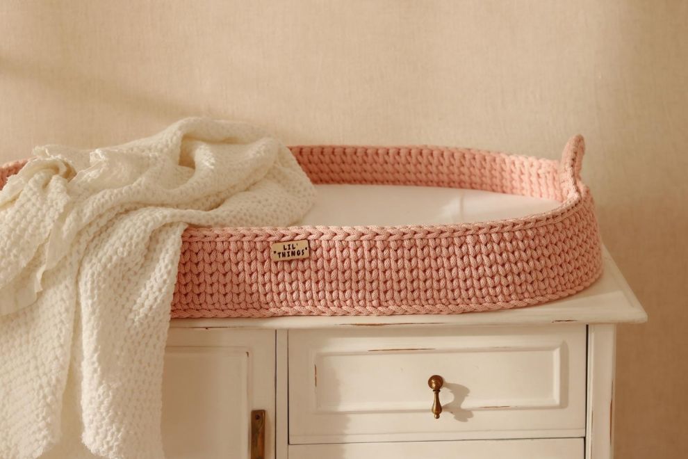 Panier à Langer Crochet - Rose