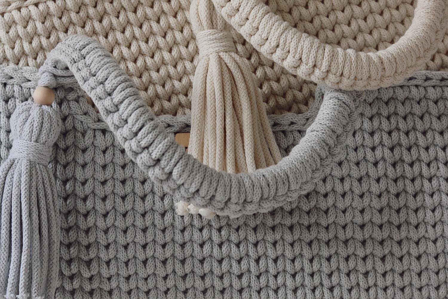 Panier à Langer Crochet - Gris