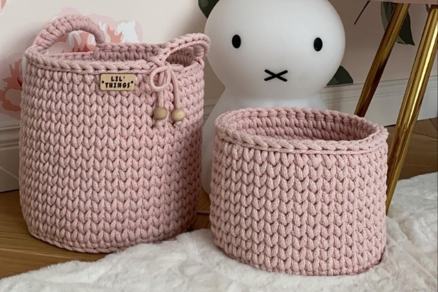 Lot de 2 Paniers de Toilette en Crochet