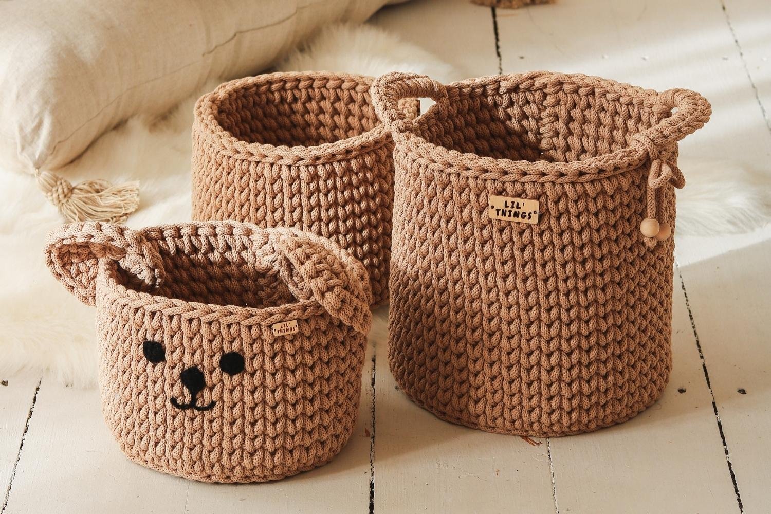 Lot de 2 Paniers de Toilette en Crochet