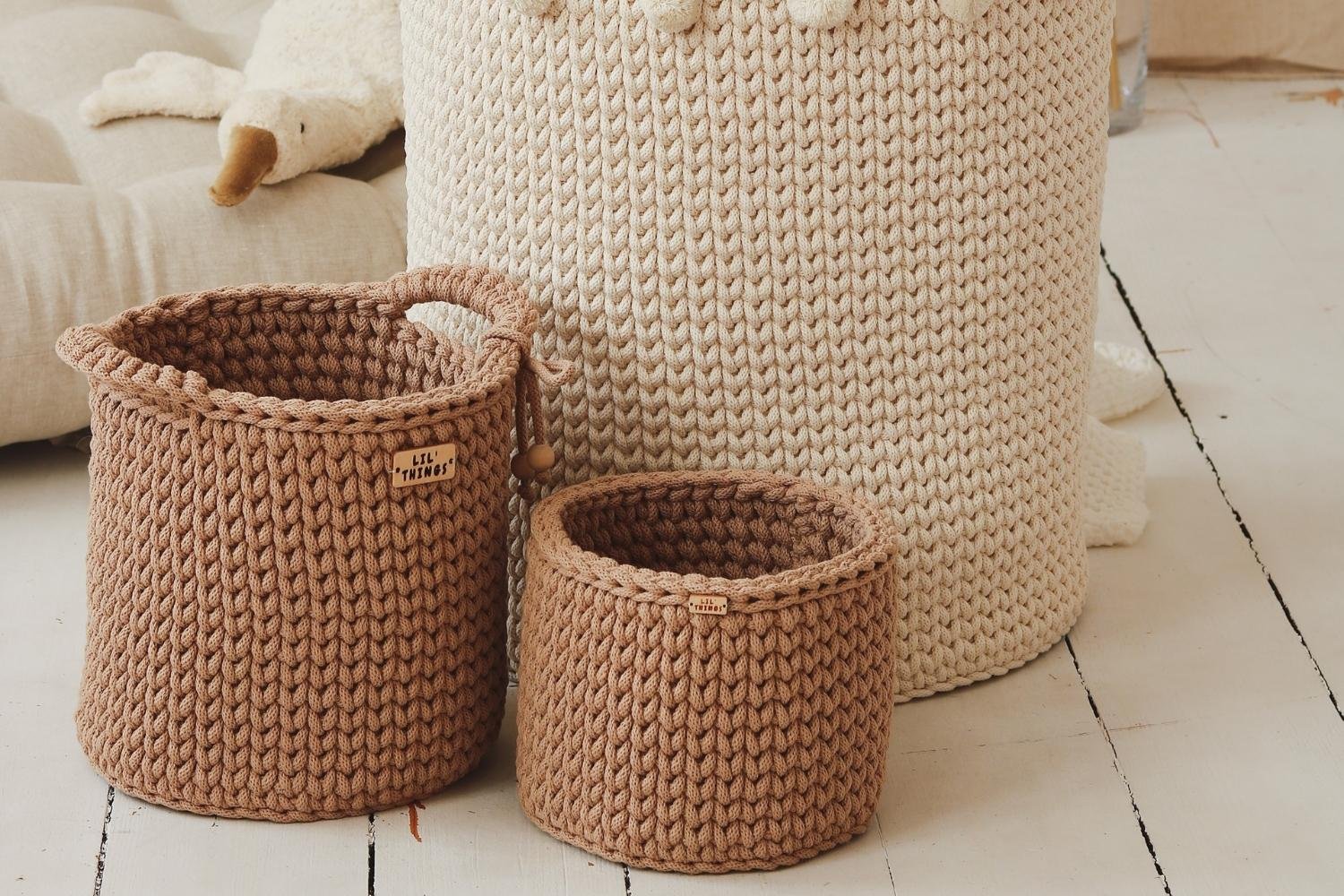 Lot de 2 Paniers de Toilette en Crochet