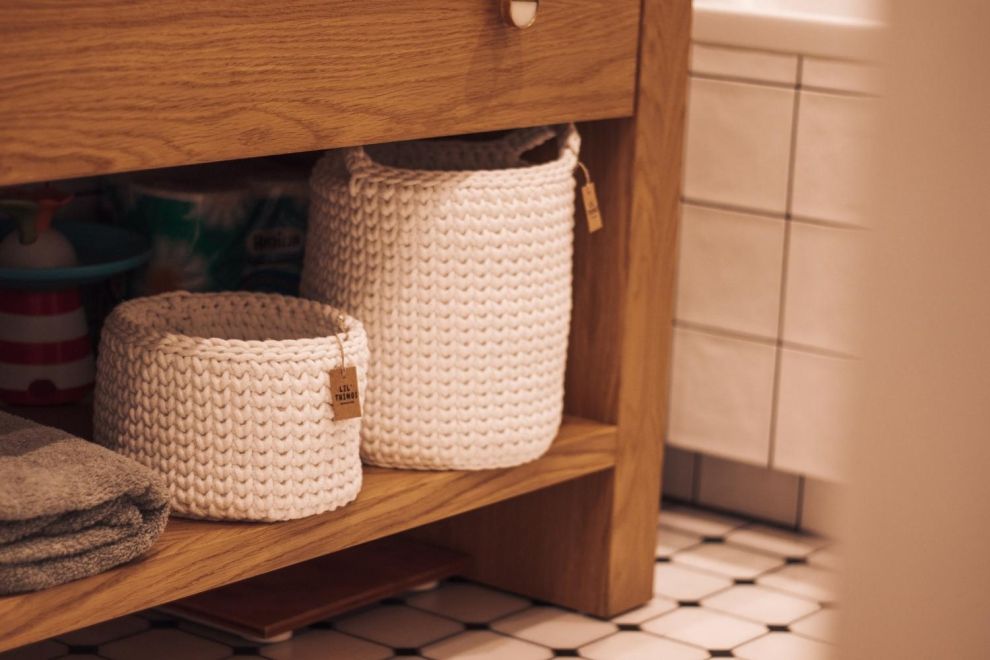 Lot de 2 Paniers de Toilette en Crochet