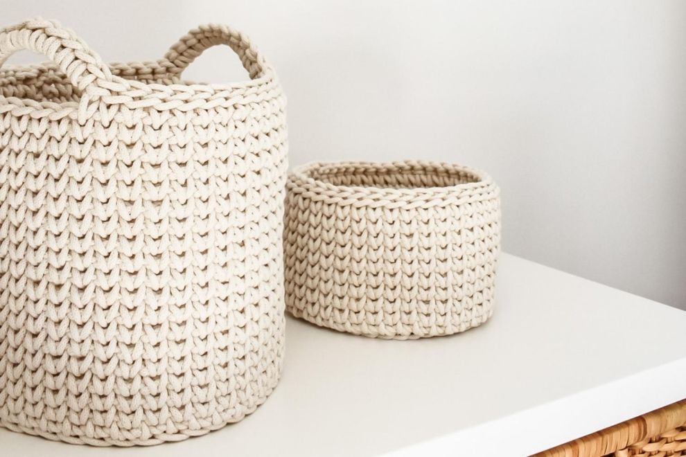 Lot de 2 Paniers de Toilette en Crochet