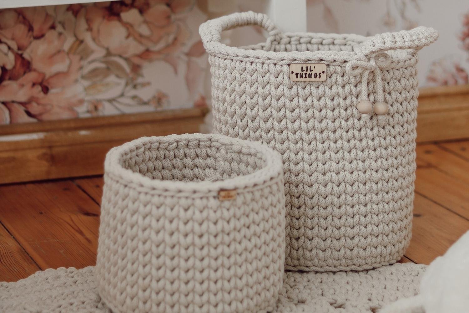 Lot de 2 Paniers de Toilette en Crochet