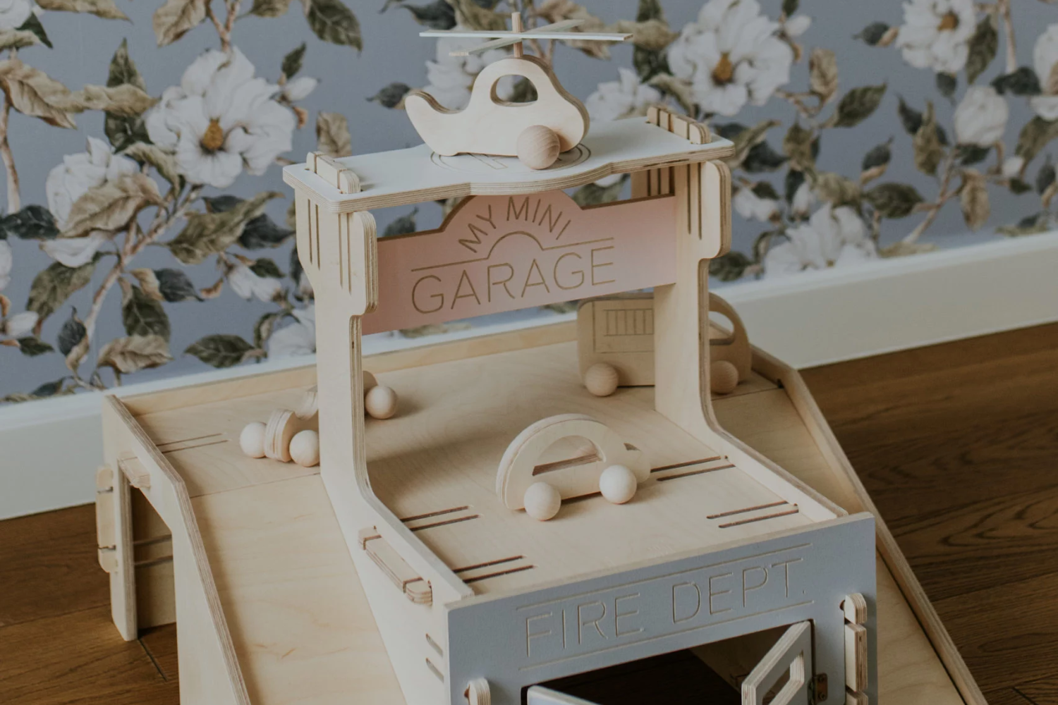 Mini Garage en bois Gris Perle