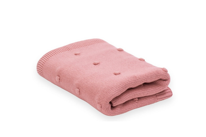 Coperta a pois Rosa Antico