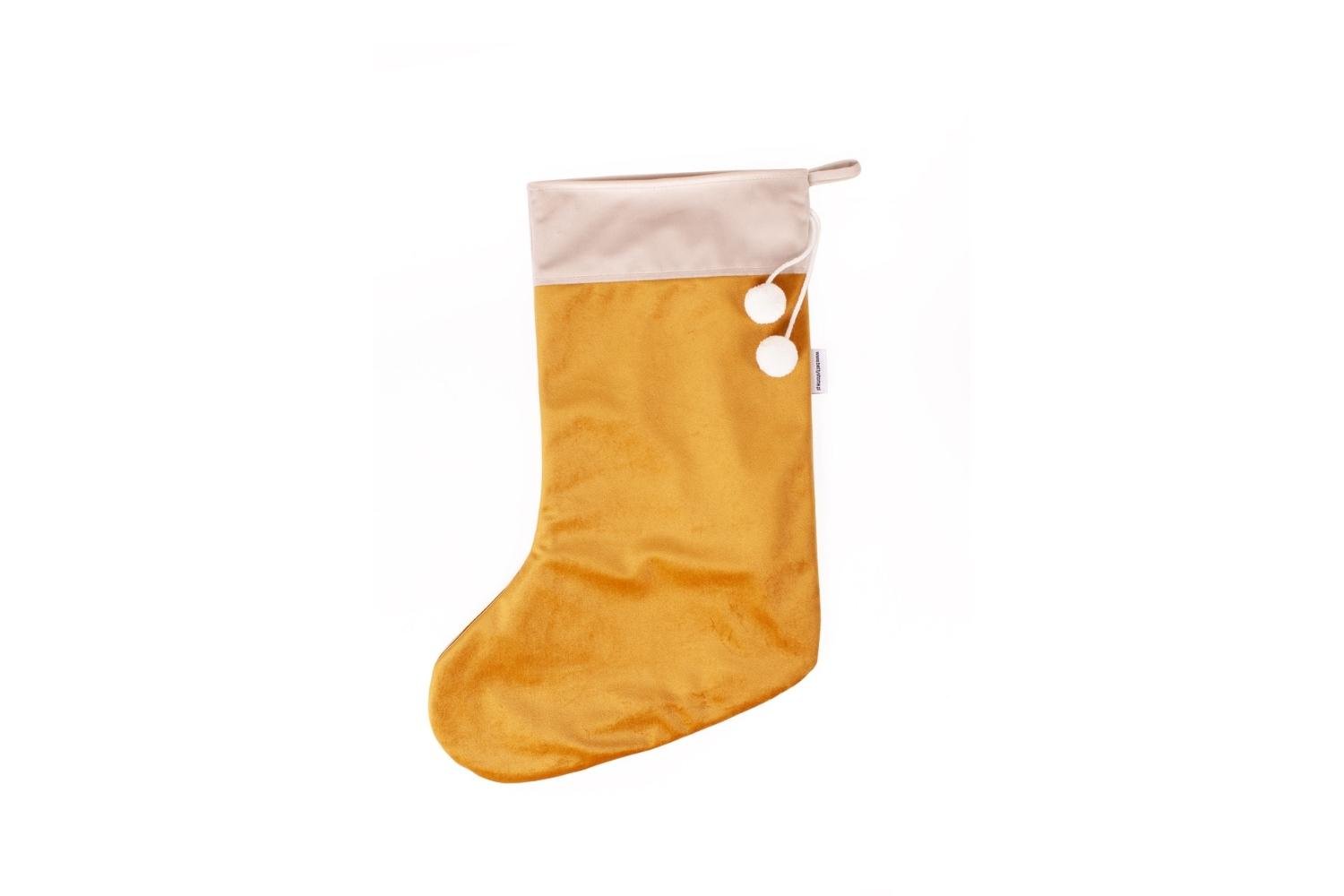 Yellow Velvet Christmas Stocking