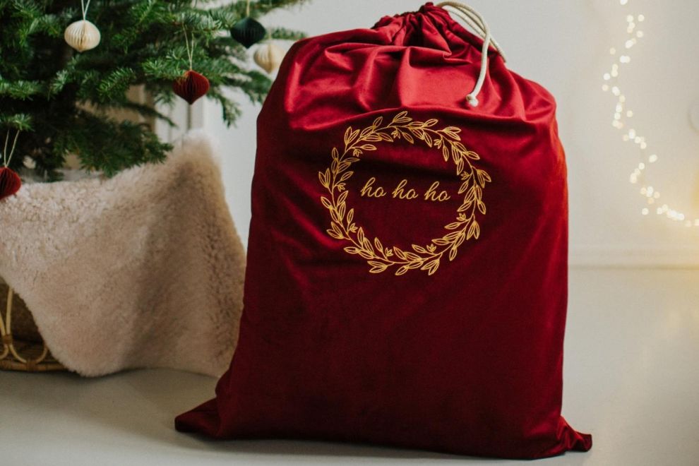 Presents Bag en Velours Rouge