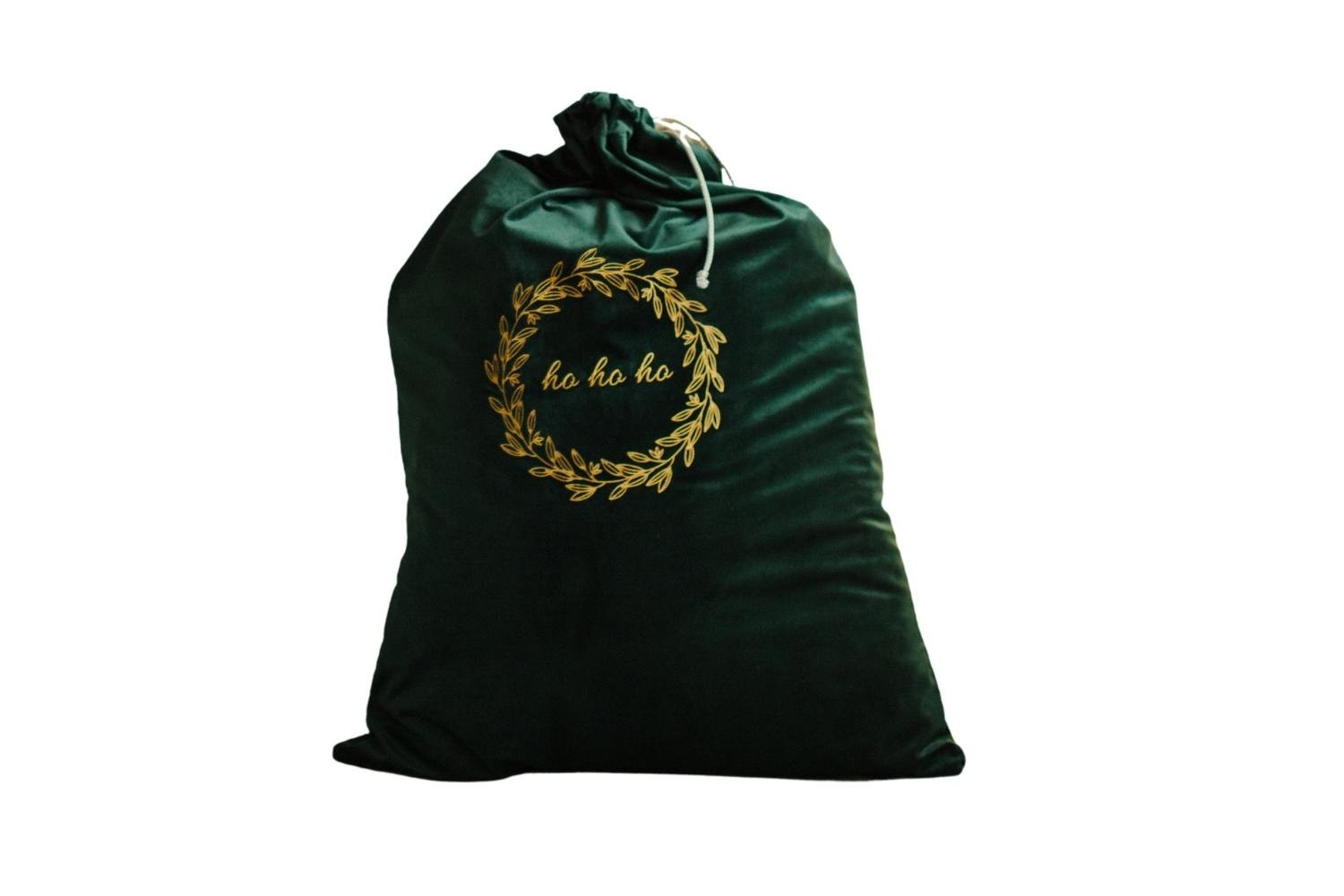 Bolsa de Presente Verde em veludo