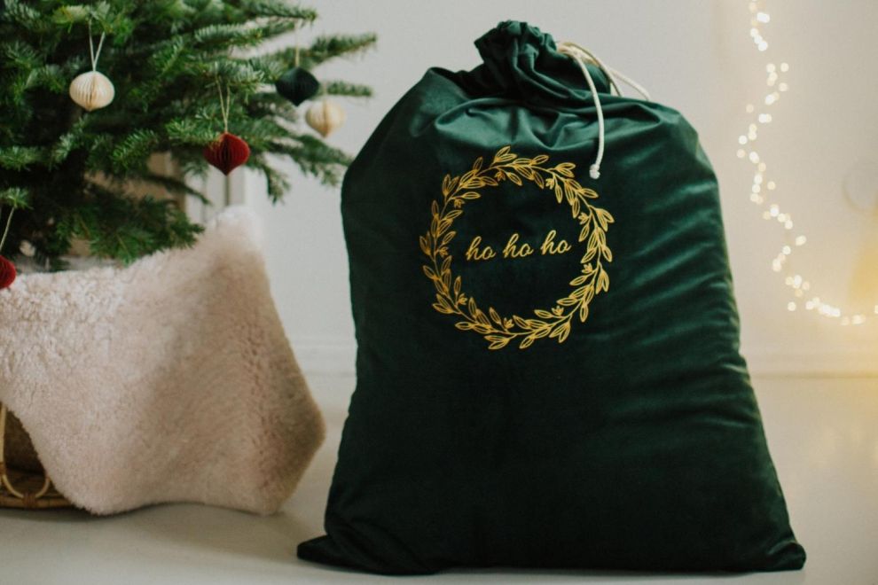 Green Velvet Santa Sack