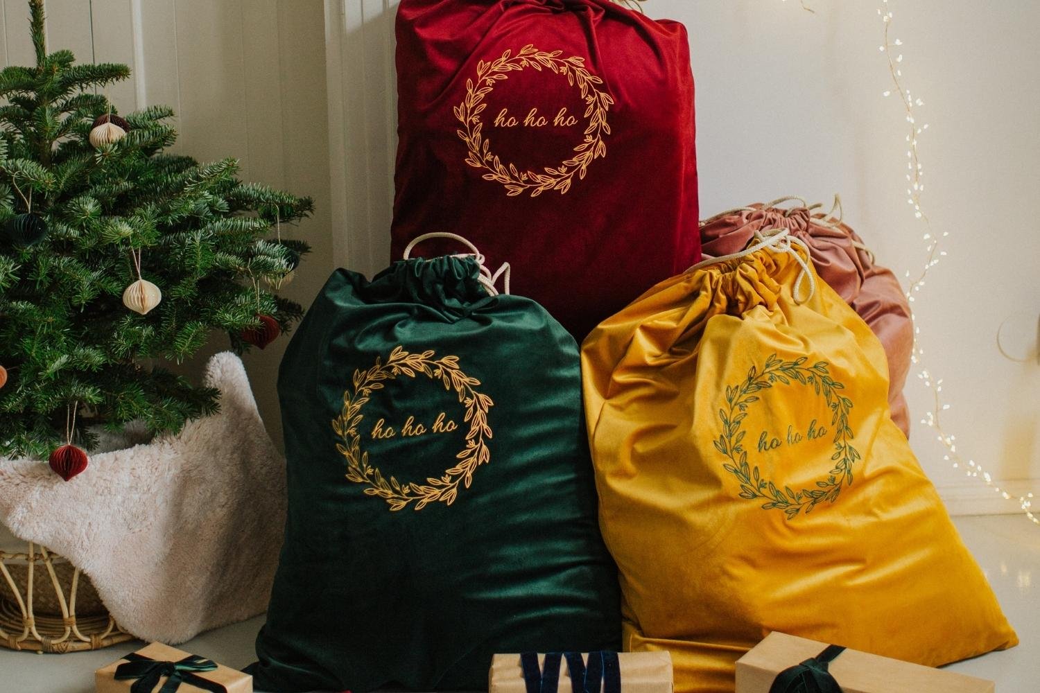 Green Velvet Santa Sack