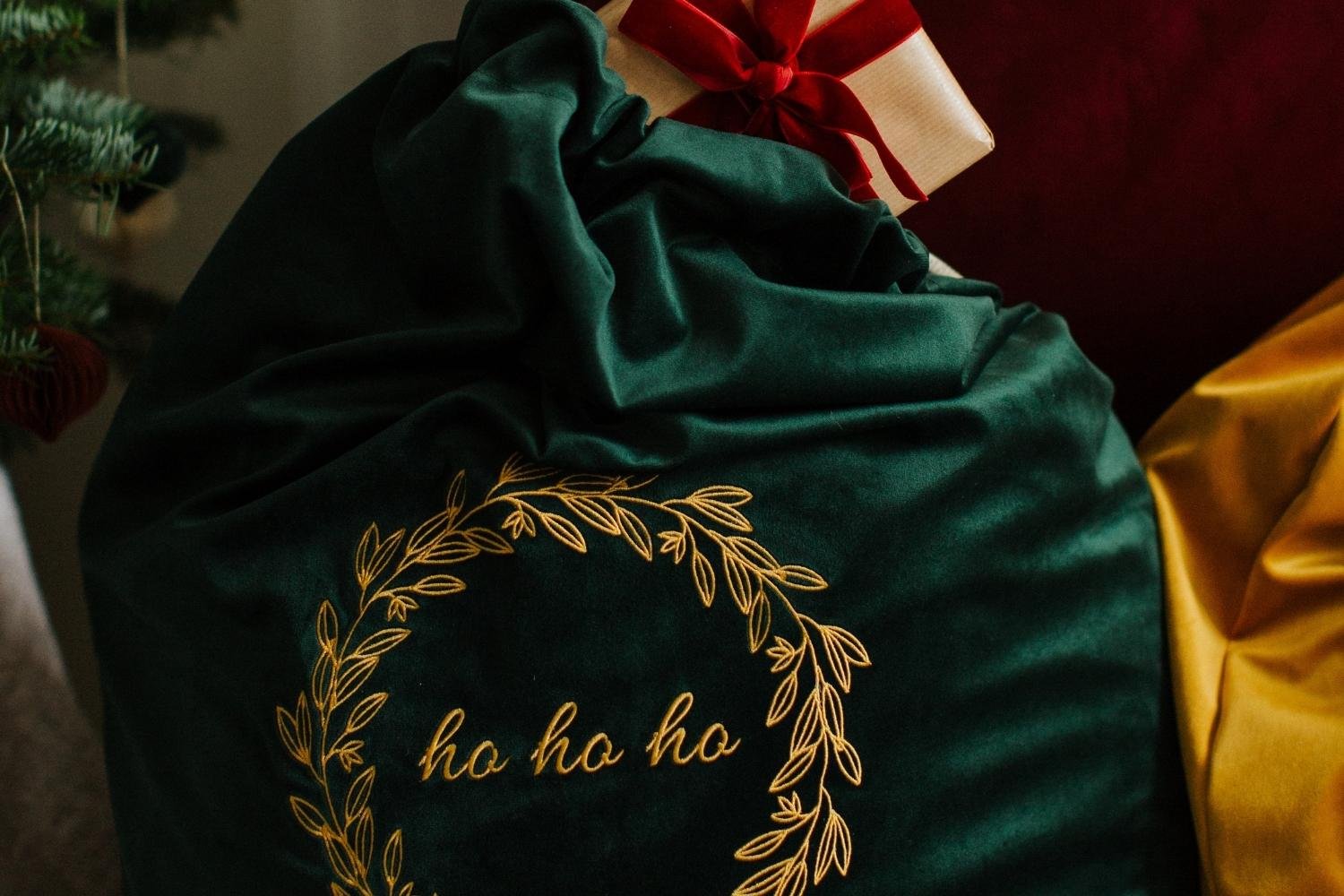 Green Velvet Santa Sack