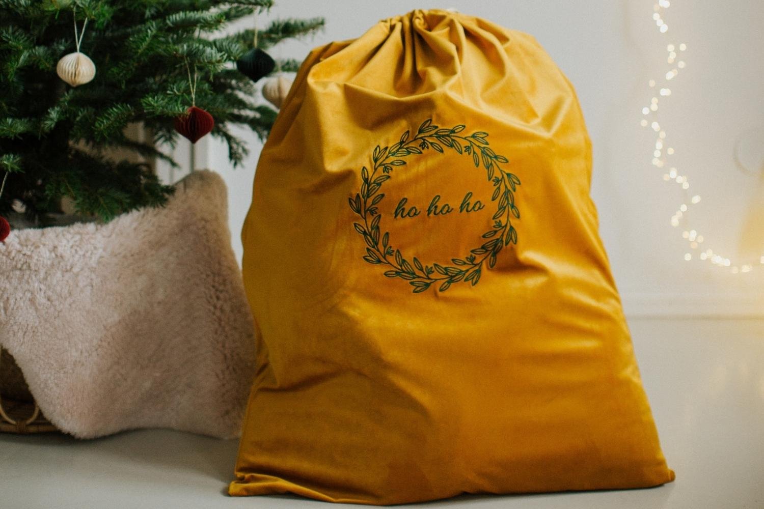 Bolsa Regalos de Terciopelo Amarillo