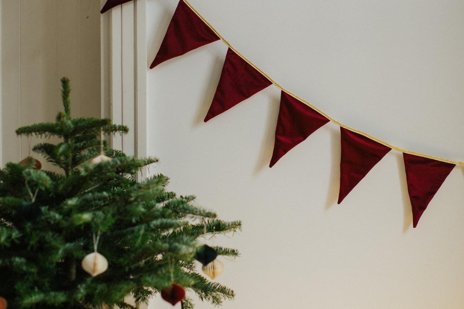 Velour Garland Red