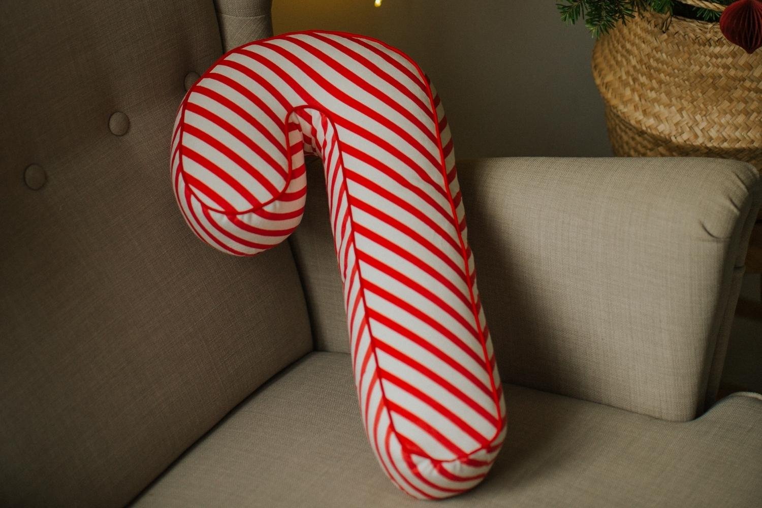 Coussin Candy Cane en Velours