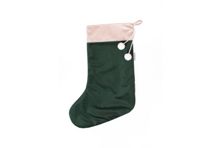 Green Velvet Christmas Stocking