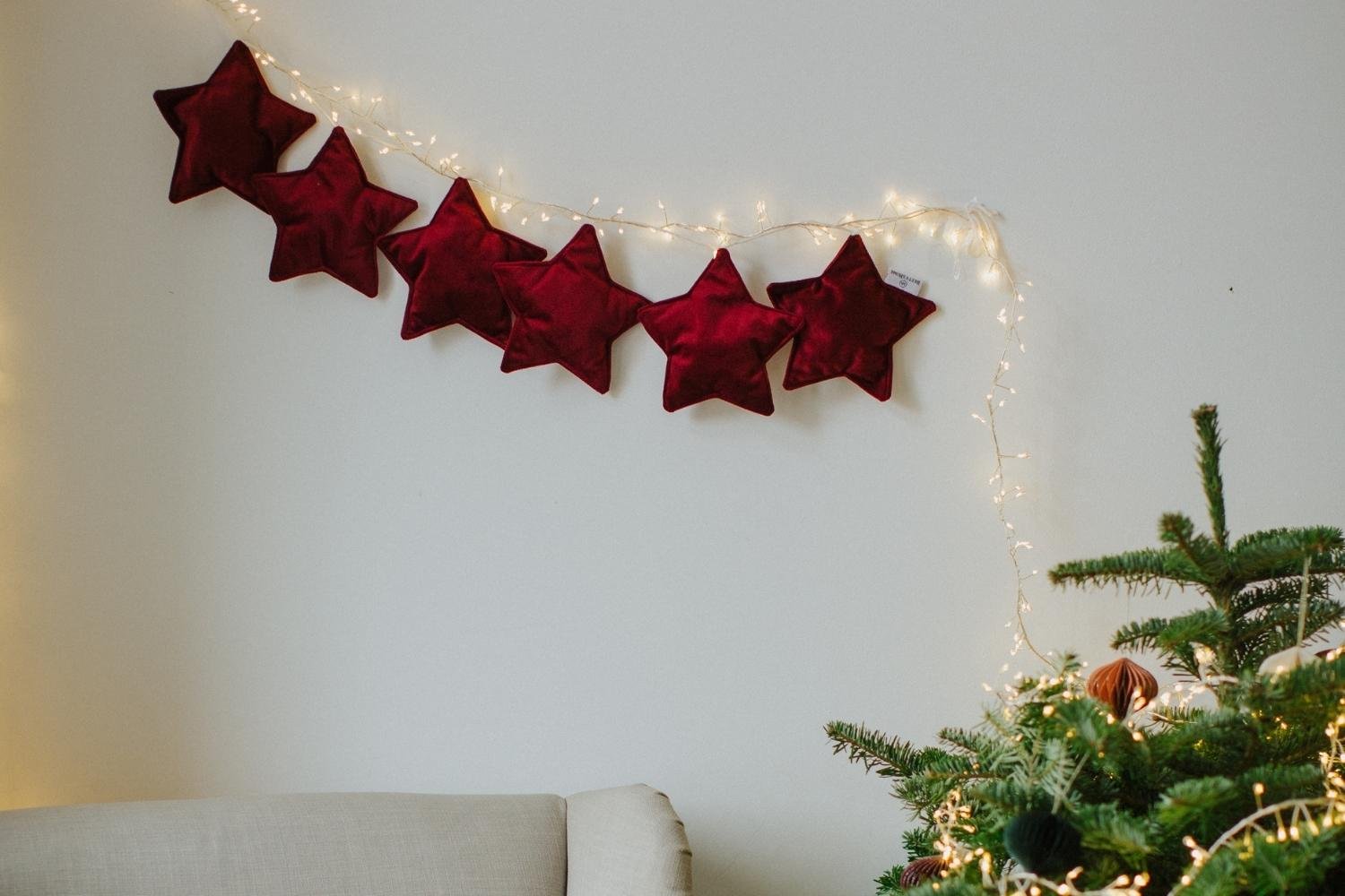 Red Velvet Star Garland