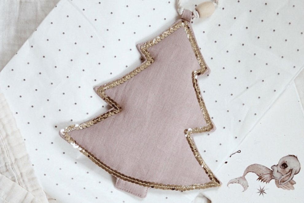 Gold Pink Christmas Tree Garland