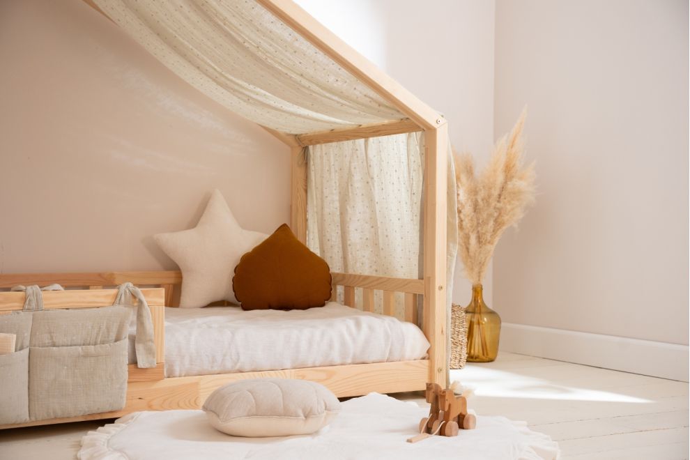 Hausbett-Himmel Beige Silbersterne Für Modell DK