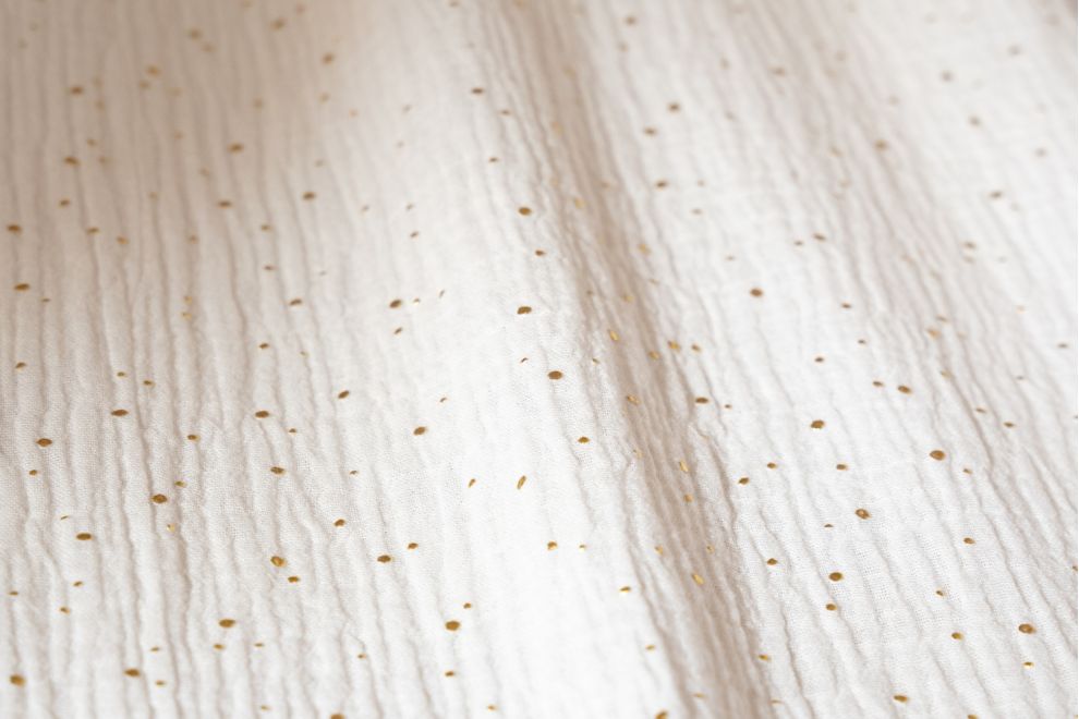 Bed Canopy - White & Gold Dots - Model DK